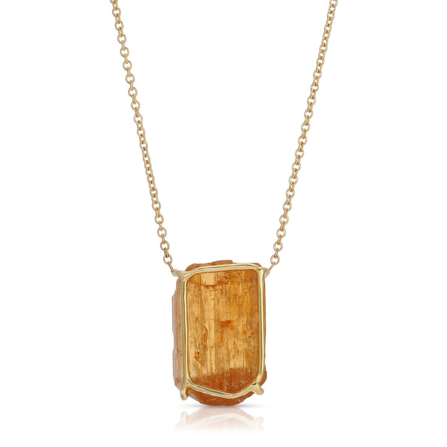 Golden Imperial Topaz Gemstone Necklace set in 18 Karat Gold