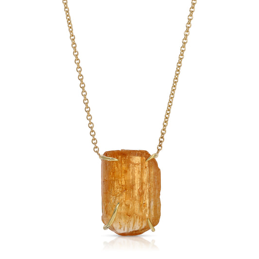 Golden Imperial Topaz Gemstone Necklace set in 18 Karat Gold