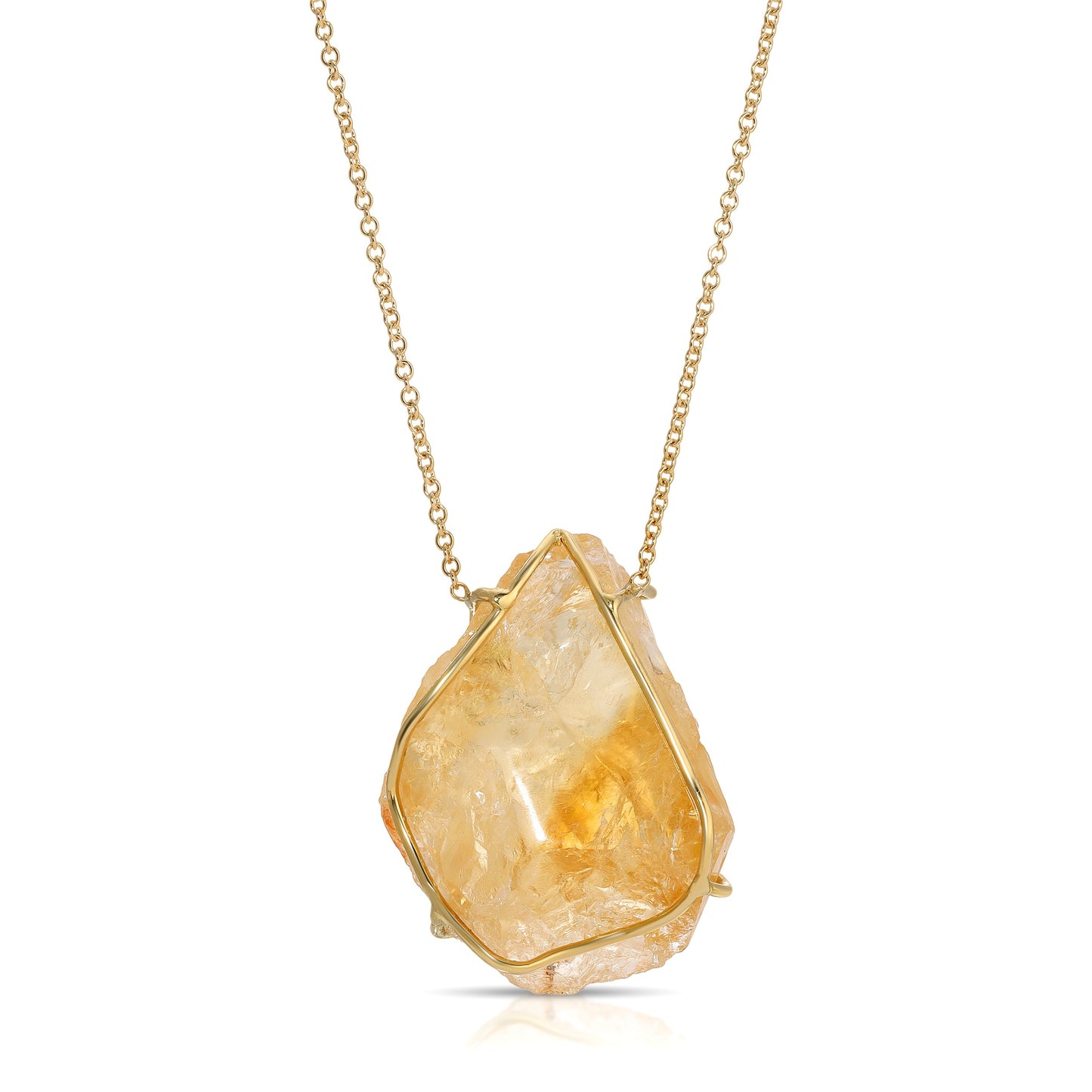 Natural Citrine 18 Karat Gold Necklace