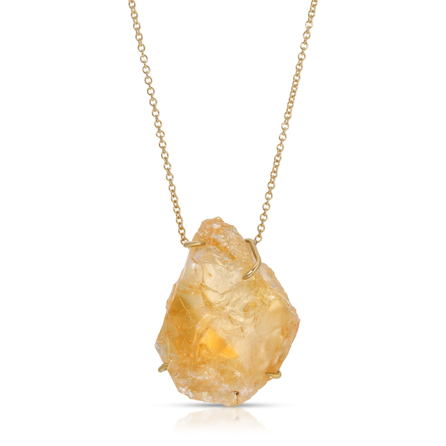 Natural Citrine 18 Karat Gold Necklace