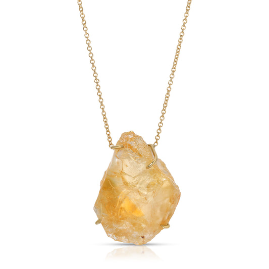 Natural Citrine 18 Karat Gold Necklace